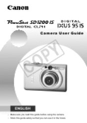 Canon powershot sd1200 is user manual pdf download